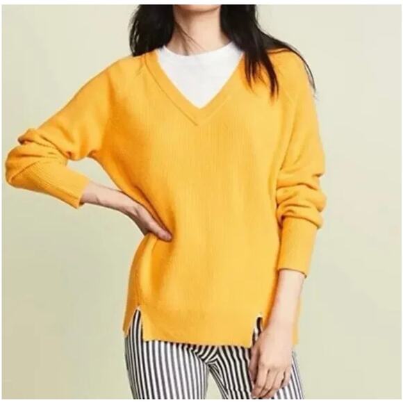 Cinq a Sept‎ Cashmere Sweater Layered White Shirt Cream...